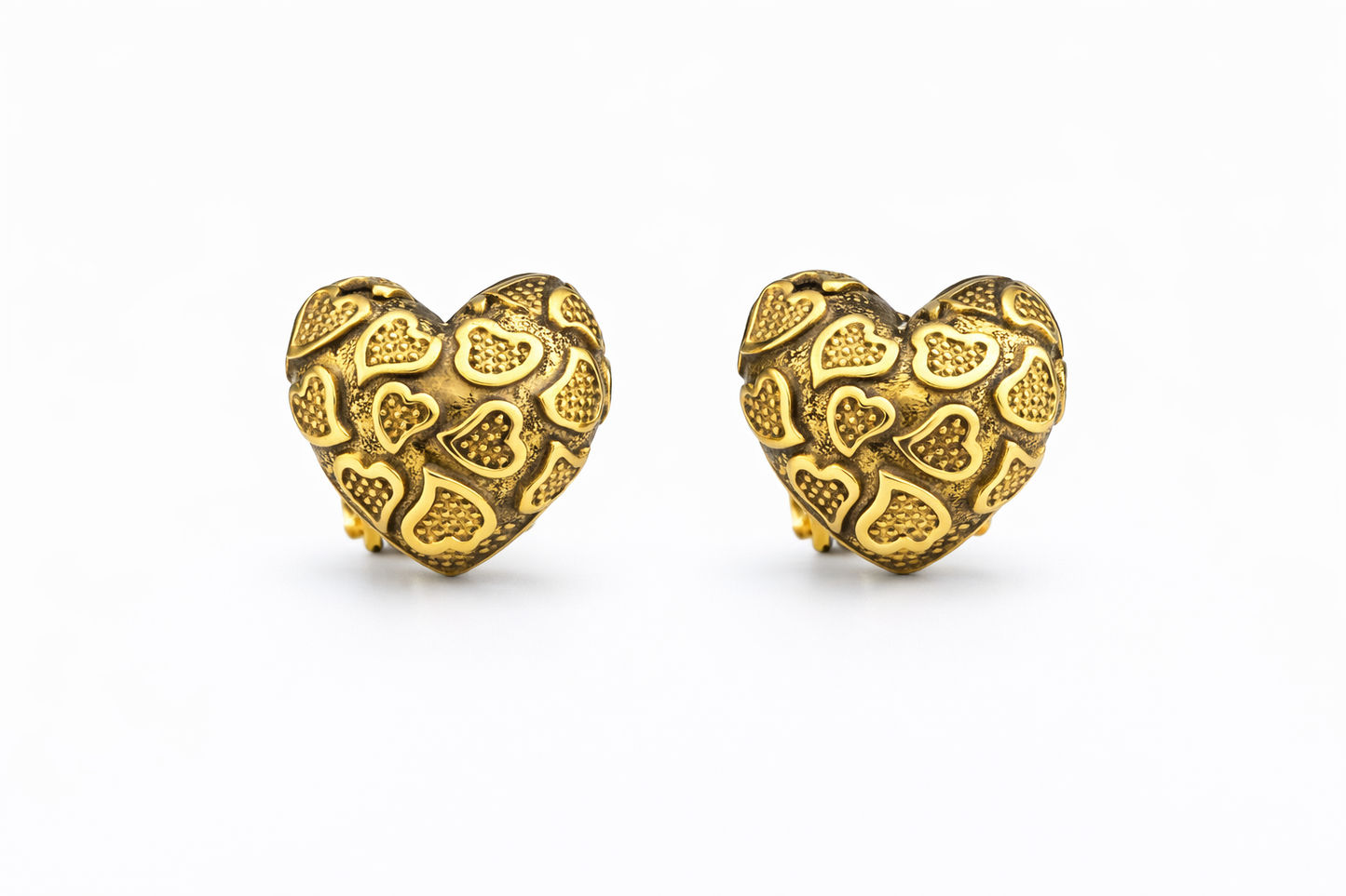 10k real gold heart-shaped earrings