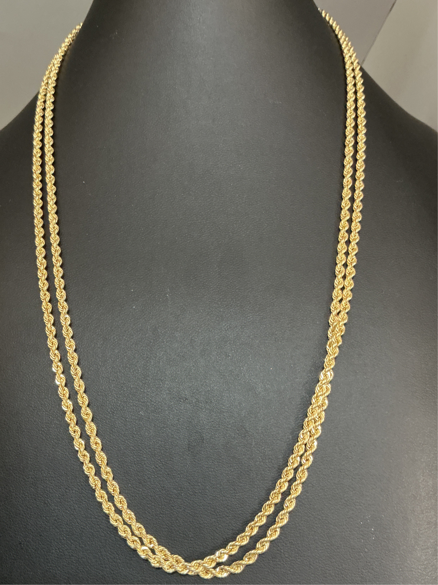 Torsal link chains size 22 2.7 mm wide, real 10k gold