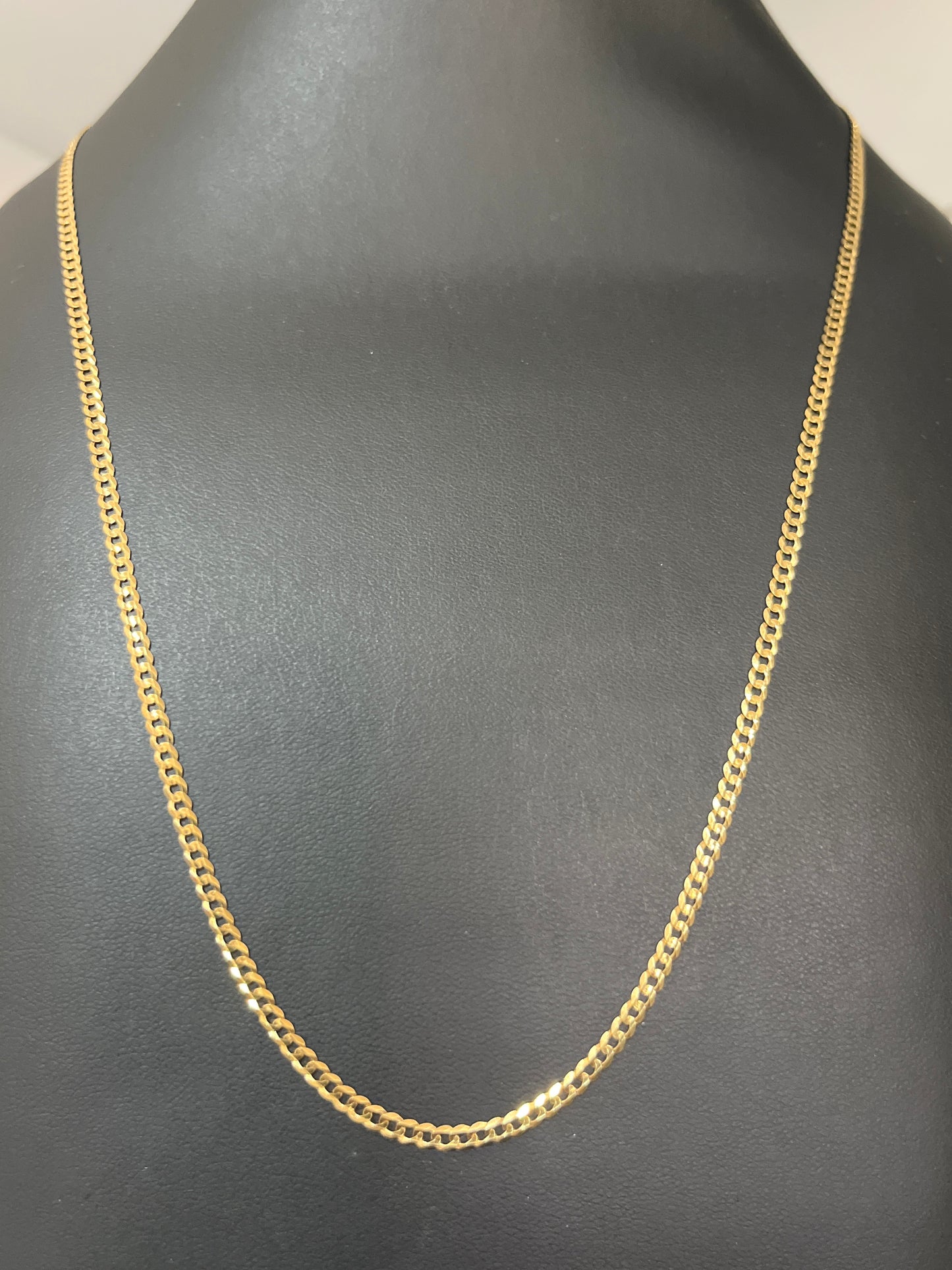 Real 10k gold glitter cut chain, size 22 2.5 mm