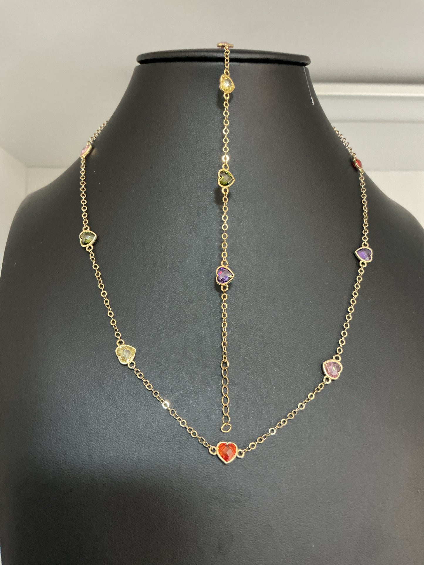 Set, chain with heart bracelet, real 10k gold