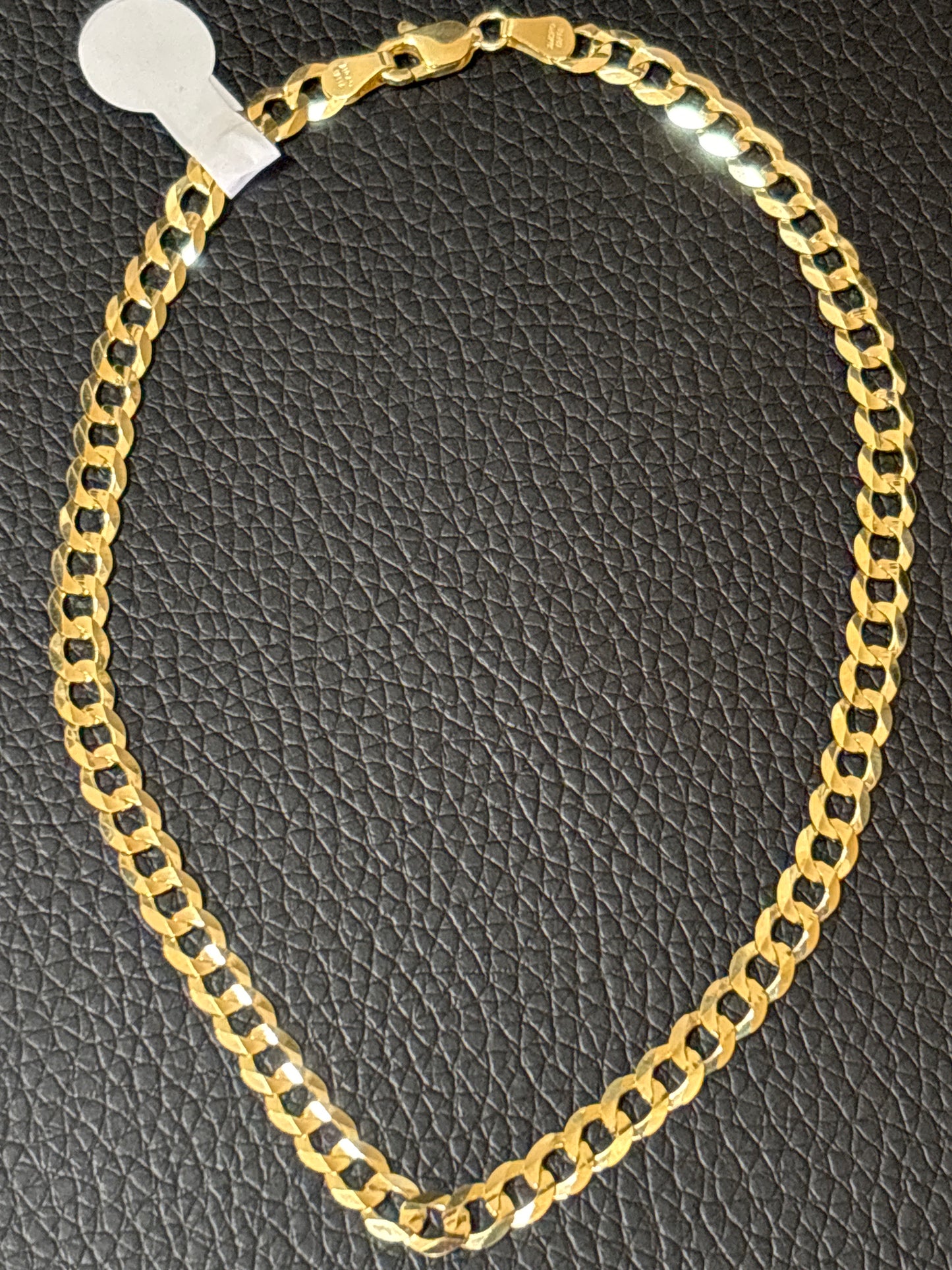 10k gold anklet real size #10, width 5 mm