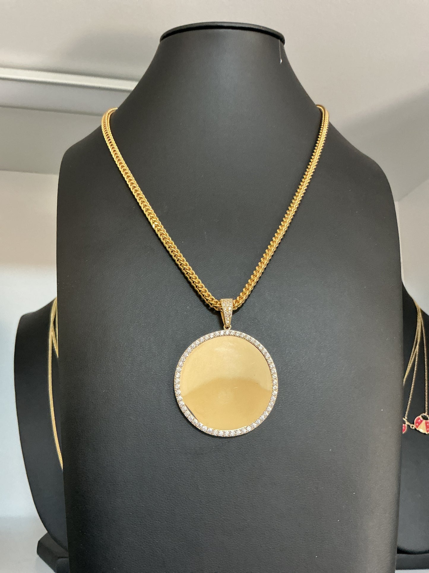 Franco model chain, size 17, with its personalized charm includes customization, real 10K gold, 3.7mm