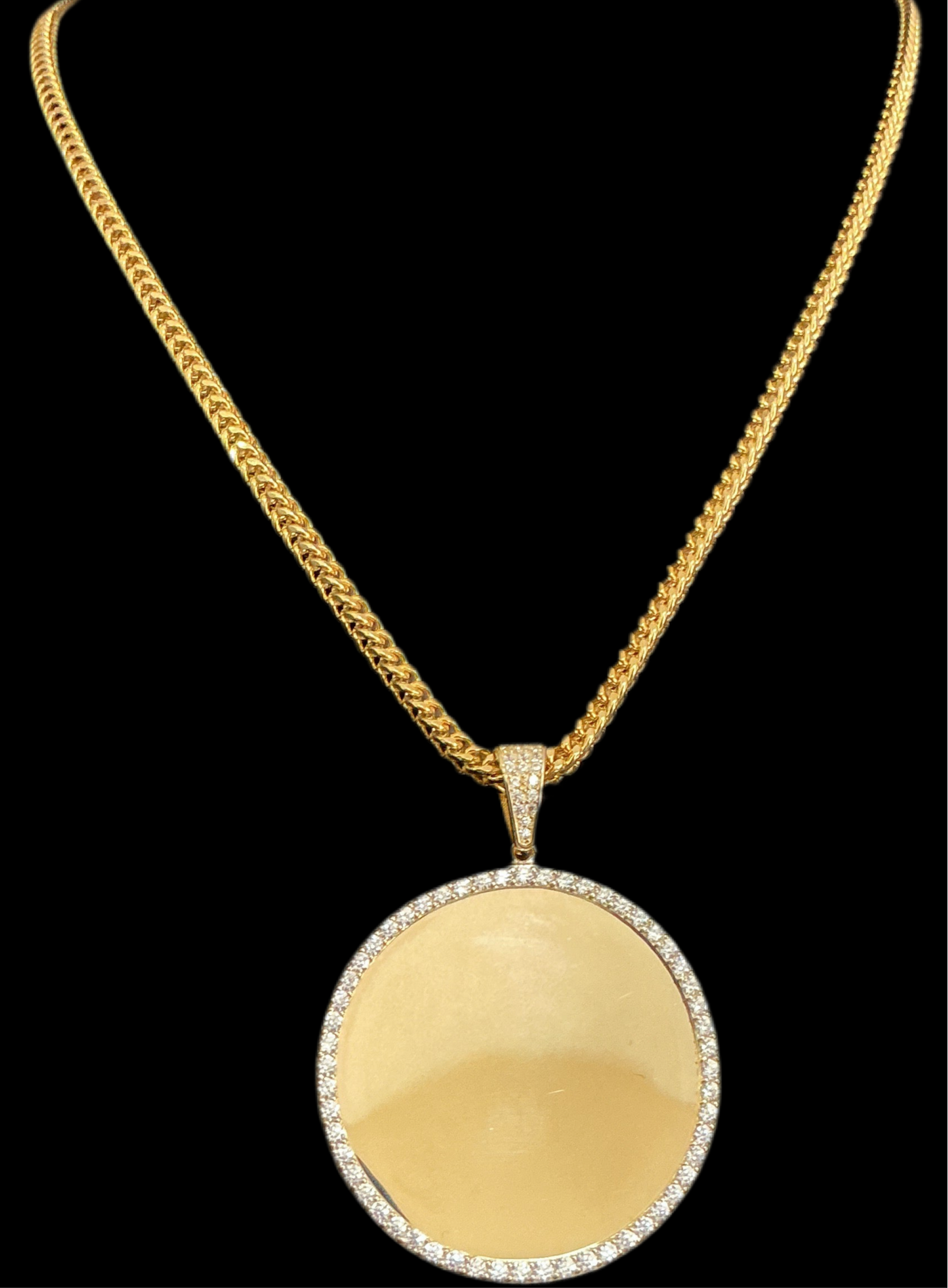 Franco model chain, size 17, with its personalized charm includes customization, real 10K gold, 3.7mm