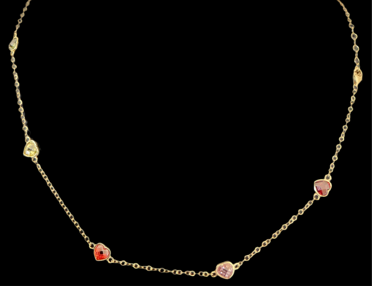 Chain with heart designs, real 10k gold, size 17, 2.3mm