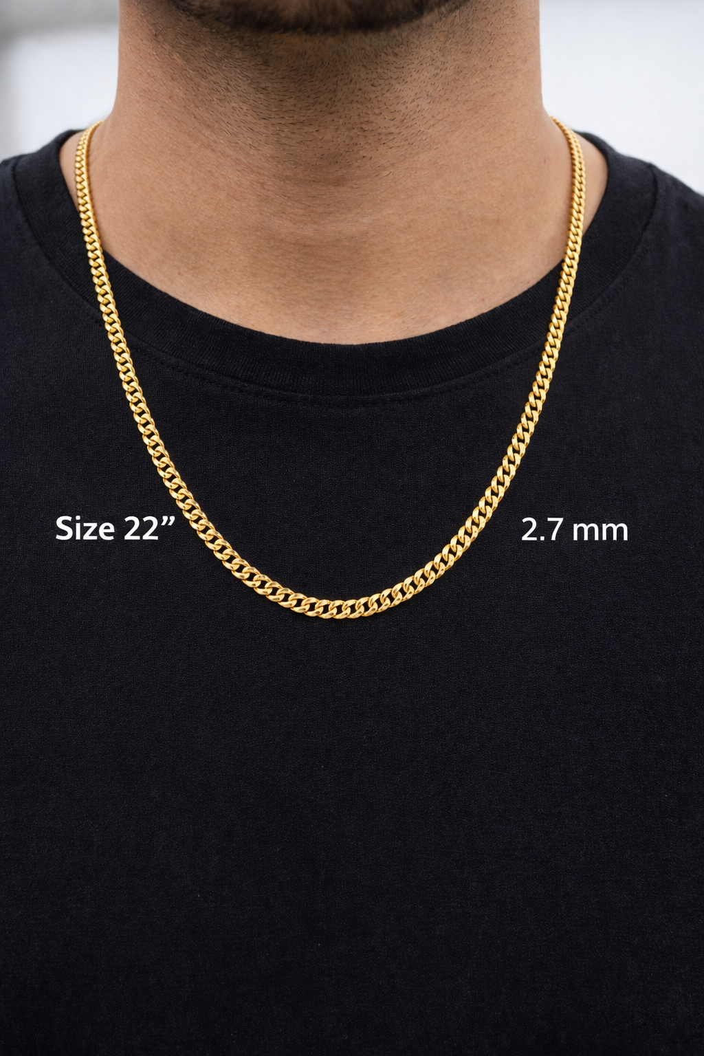 Beautiful link chains cut link shine glued gold 10k real size 22 2.7 mm wide