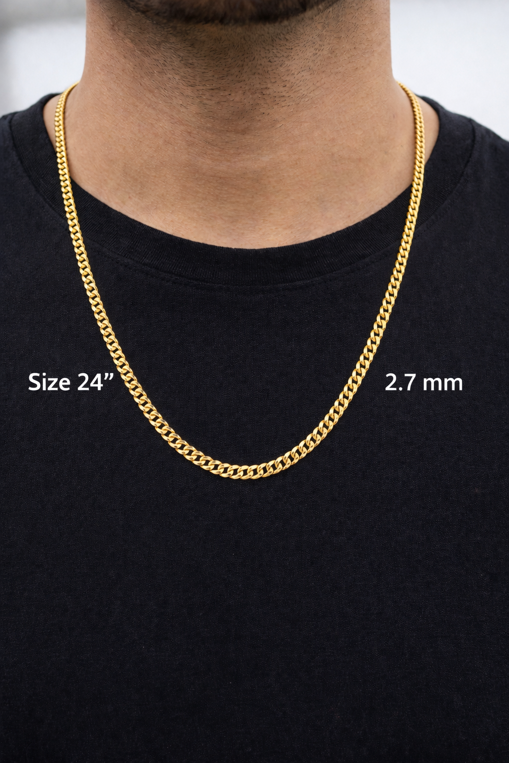 Beautiful link chains cut link shine glued gold 10k real size 24 2.7 mm wide
