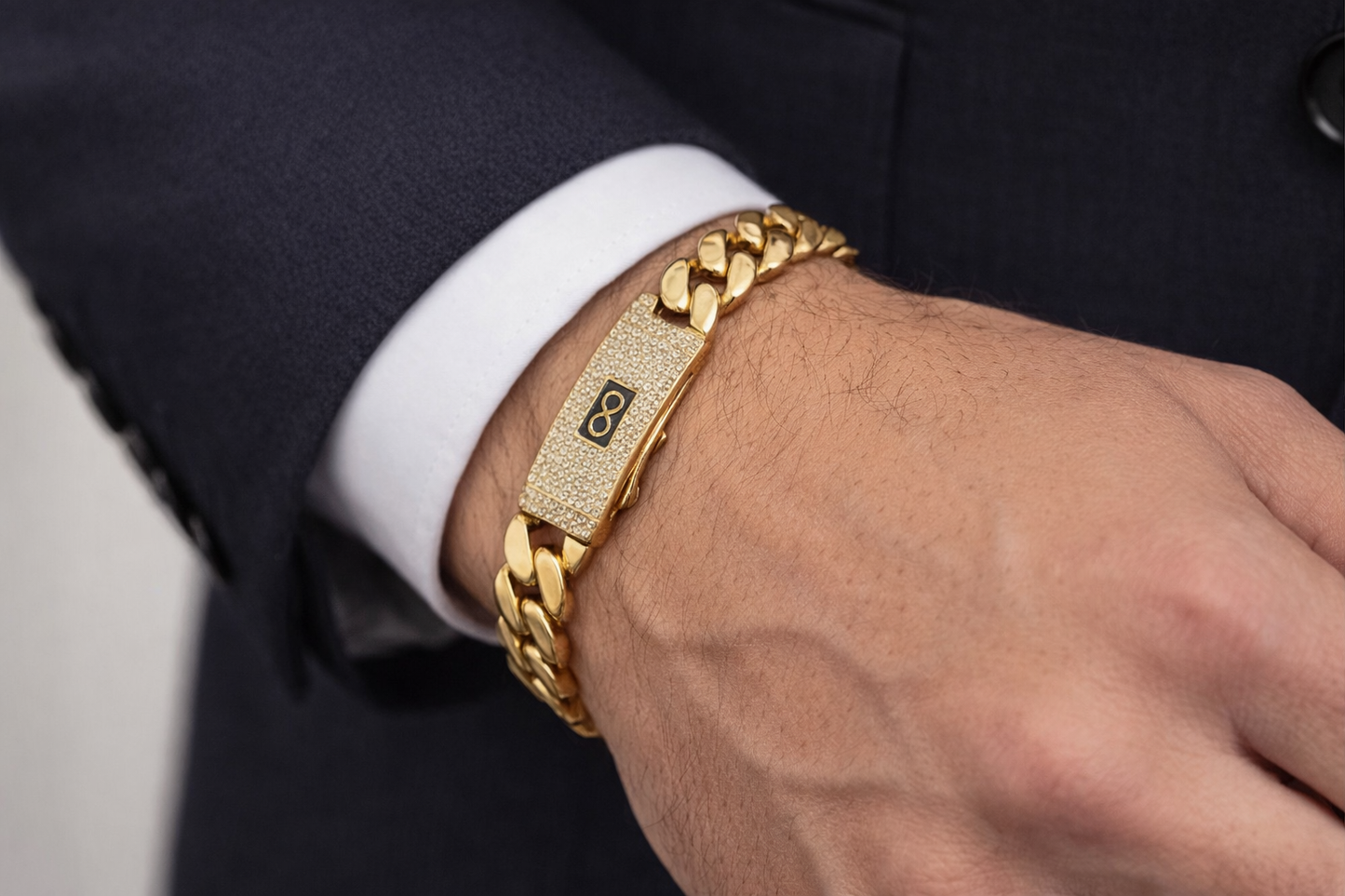 Handle for men size 8 10k real gold 11 mm wide