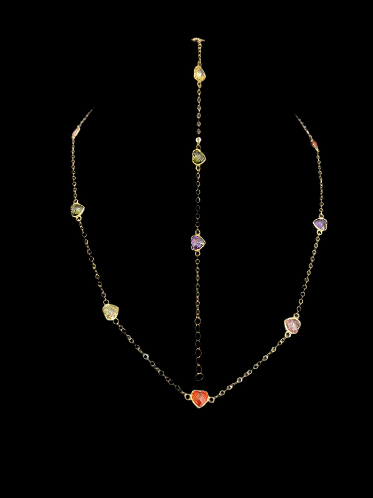 Set, chain with heart bracelet, real 10k gold