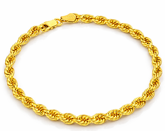 Gold twist handle 10k real size 8 of 4 mm
