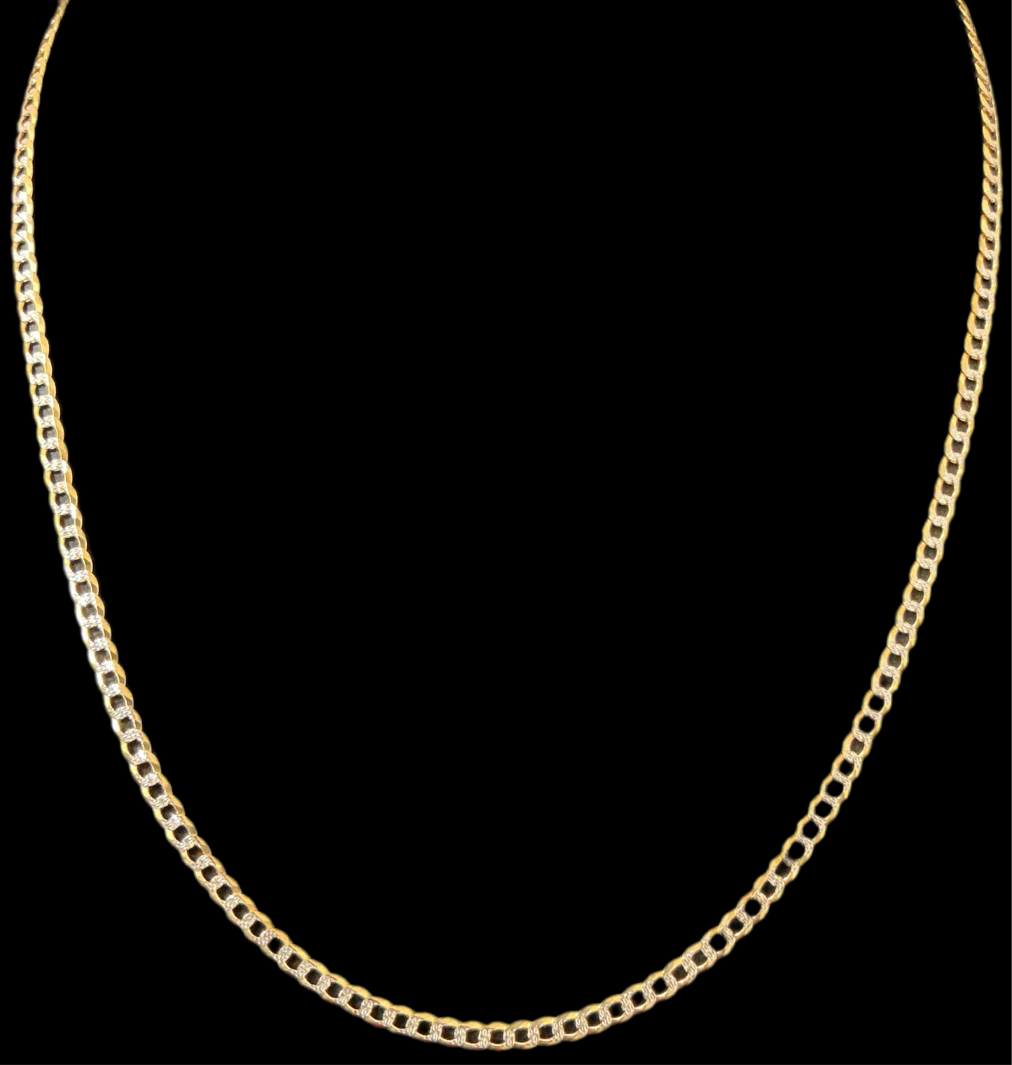 Chain Model Cut shiny gold 10k real Diamond, size 18, 3.2mm