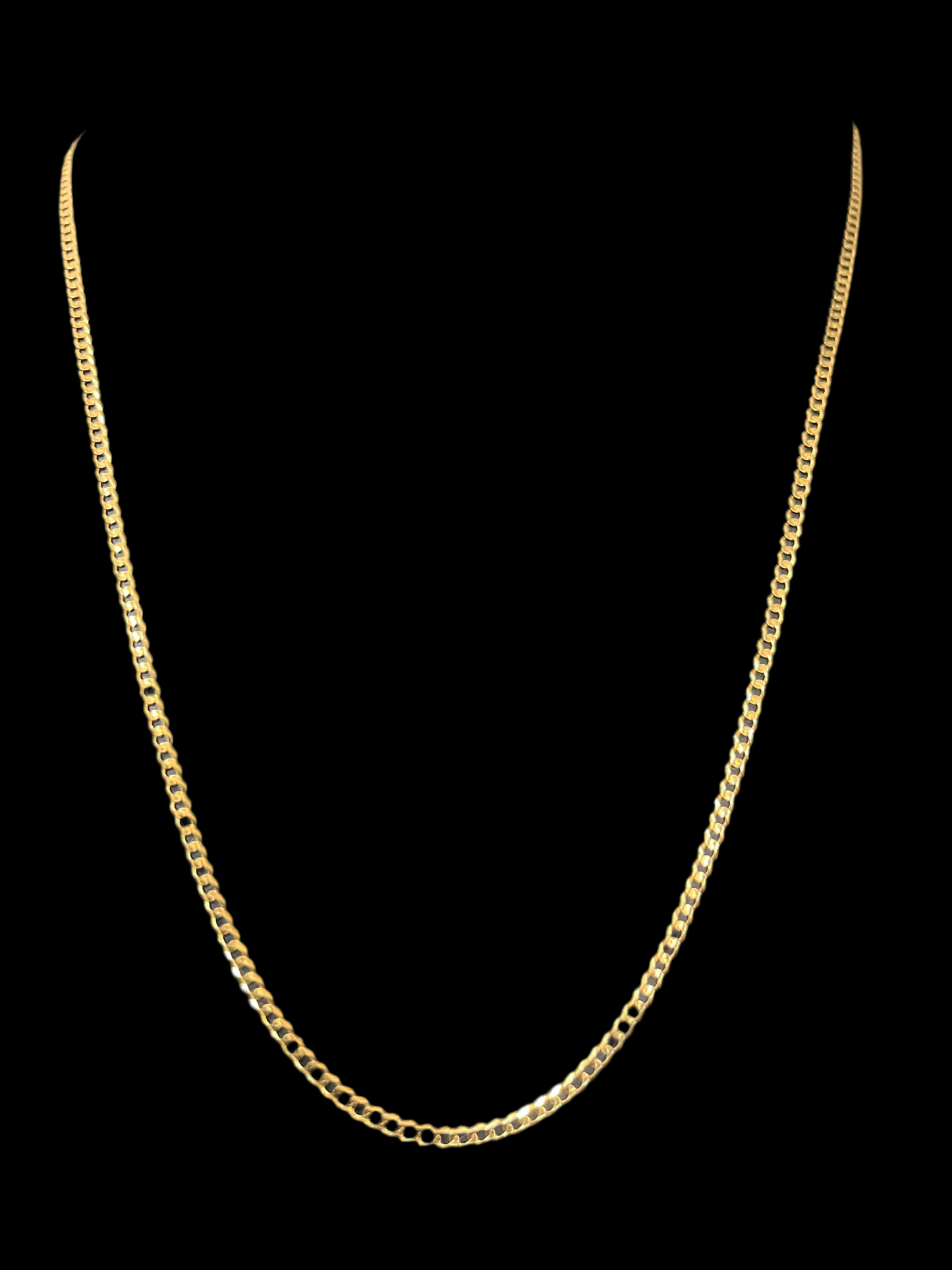 Real 10k gold glitter cut chain, size 22 2.5 mm