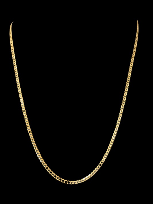 Real 10k gold glitter cut chain, size 22 2.5 mm