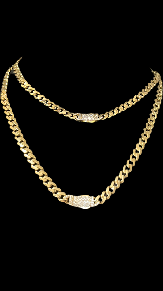 Semi-solid gold chains 10k size 16 of 6 mm