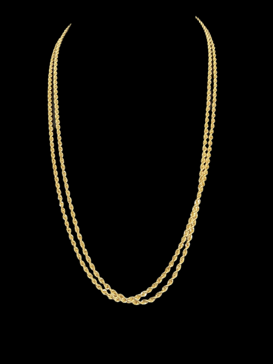 Torsal link chains size 22 2.7 mm wide, real 10k gold