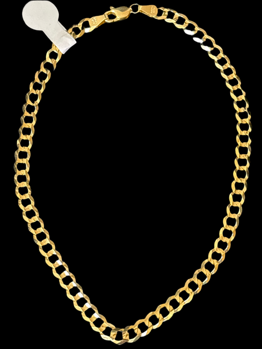 10k gold anklet real size #10, width 5 mm