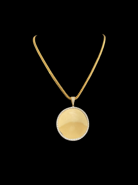 Franco model chain, size 17, with its personalized charm includes customization, real 10K gold, 3.7mm