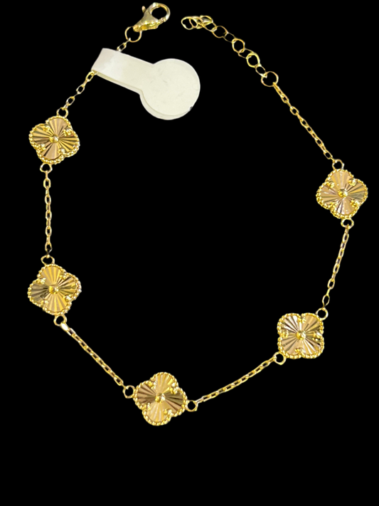 Real 10k gold flower lady bracelet