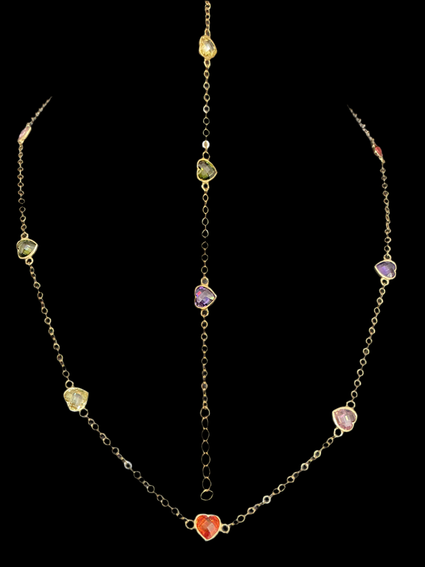 Set, chain with heart bracelet, real 10k gold