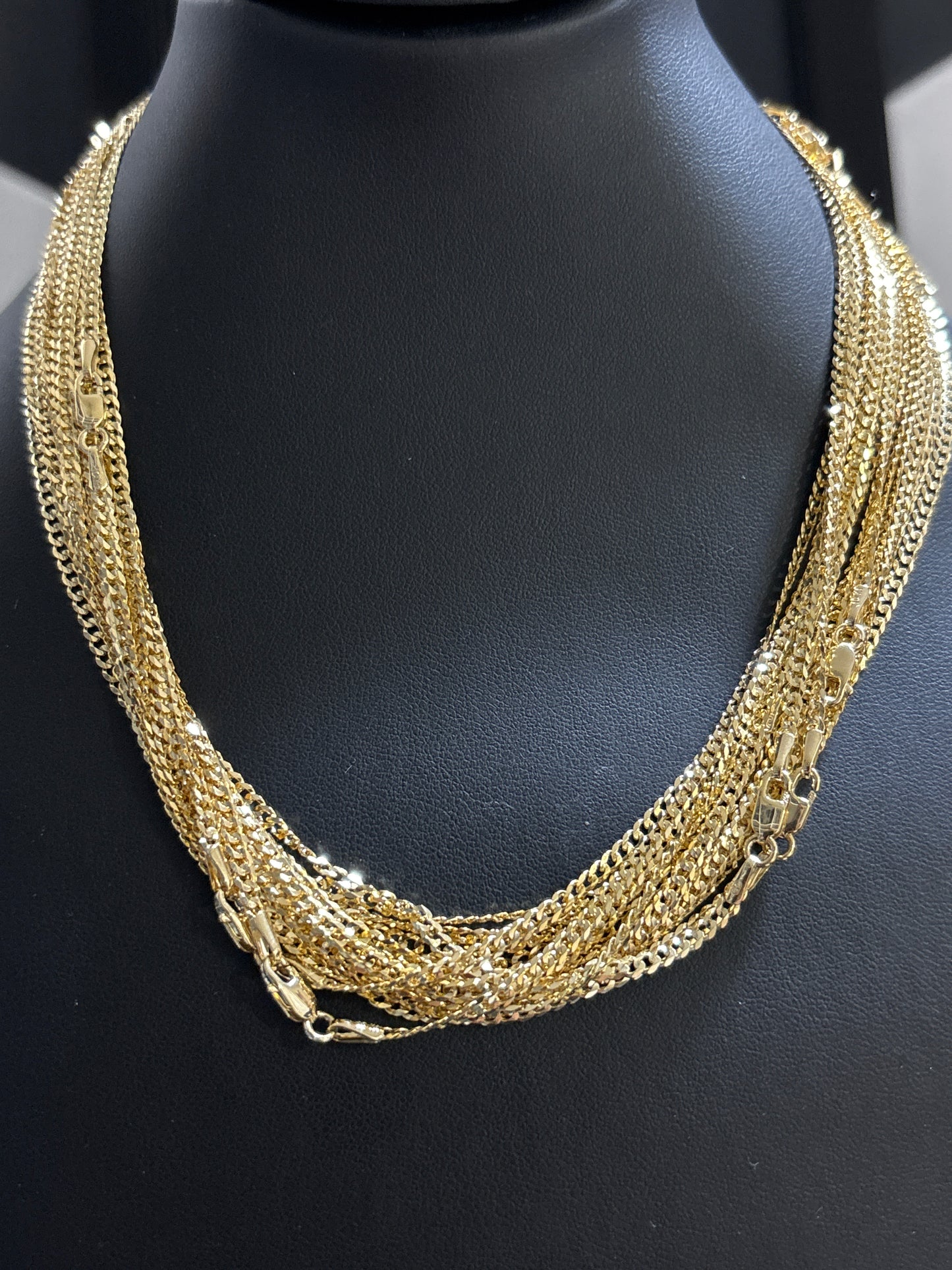 Chain model cut glitter in real 10k gold, 2.5 mm size 16