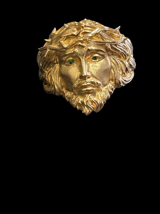 14k real gold ring with the face of Jesus size 11