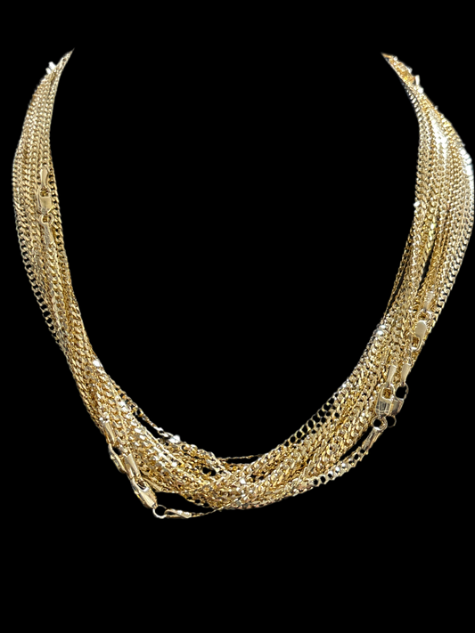 Chain model cut glitter in real 10k gold, 2.5 mm size 16