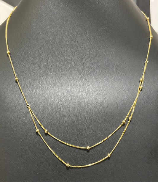 14k real gold bullet chain, size 16