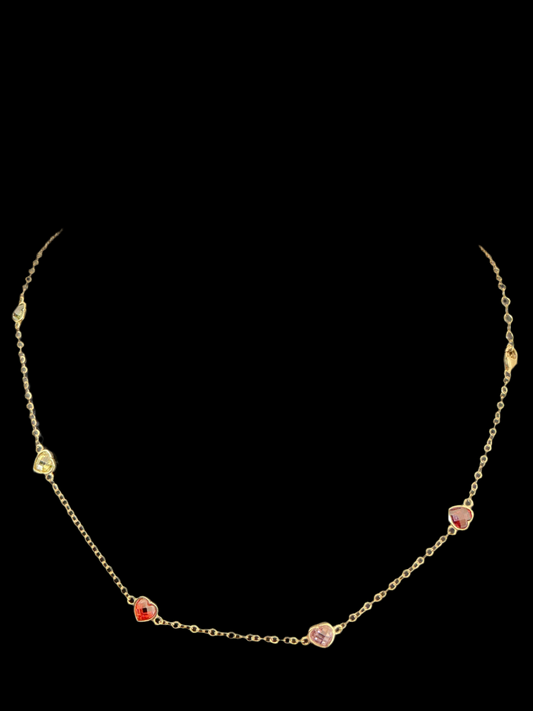 Chain with heart designs, real 10k gold, size 17, 2.3mm