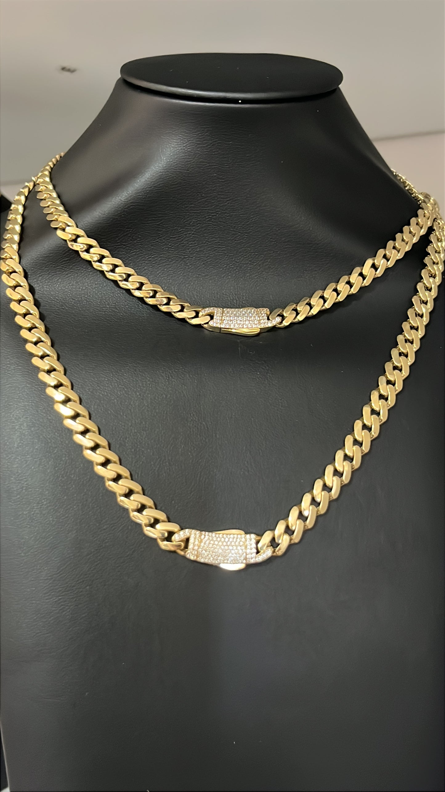 Semi-solid gold chains 10k size 16 of 6 mm