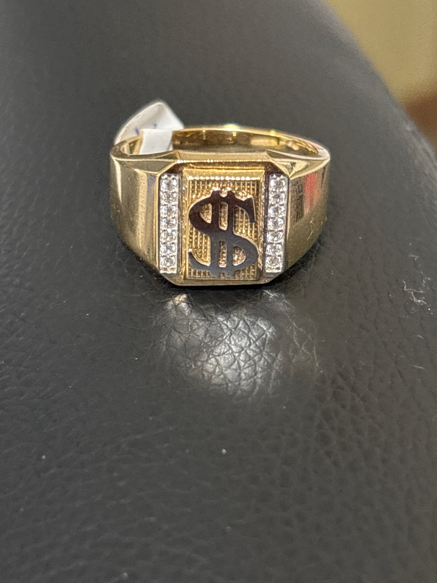 Real 14k gold ring of dollar sign design, size 11