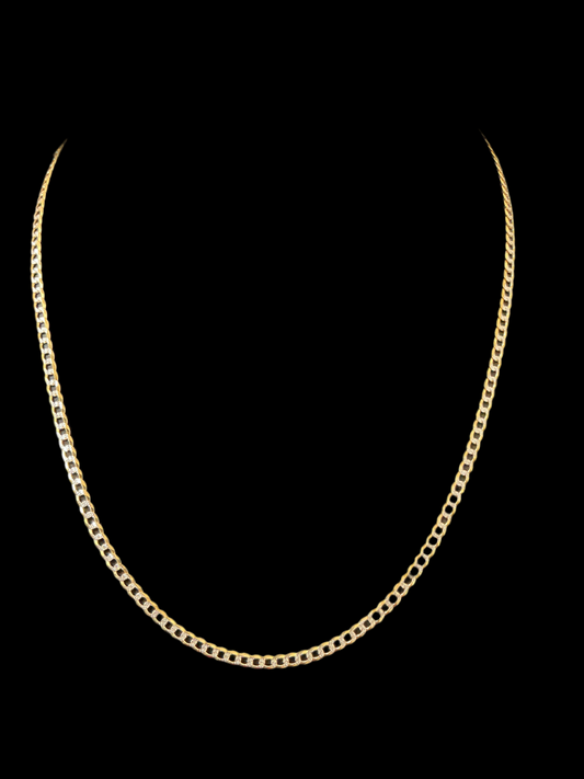 Chain Model Cut shiny gold 10k real Diamond, size 18, 3.2mm