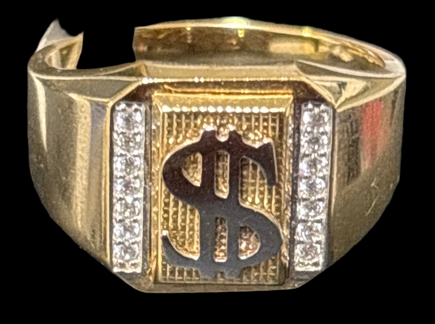 Real 14k gold ring of dollar sign design, size 11