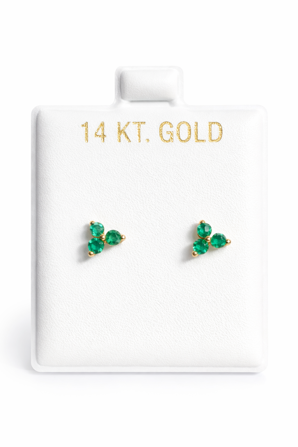 Earrings with natural emeralds