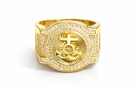Elegant ring for men's gold 10k real size 12