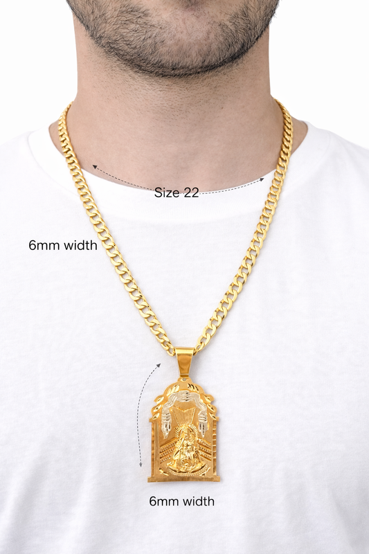 Link chain cut gold shine 10k real size 22 6 mm wide
