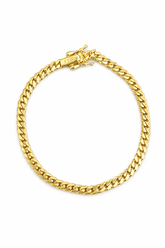 Cuban gold bracelet 10k real size 7 4.5 mm wide