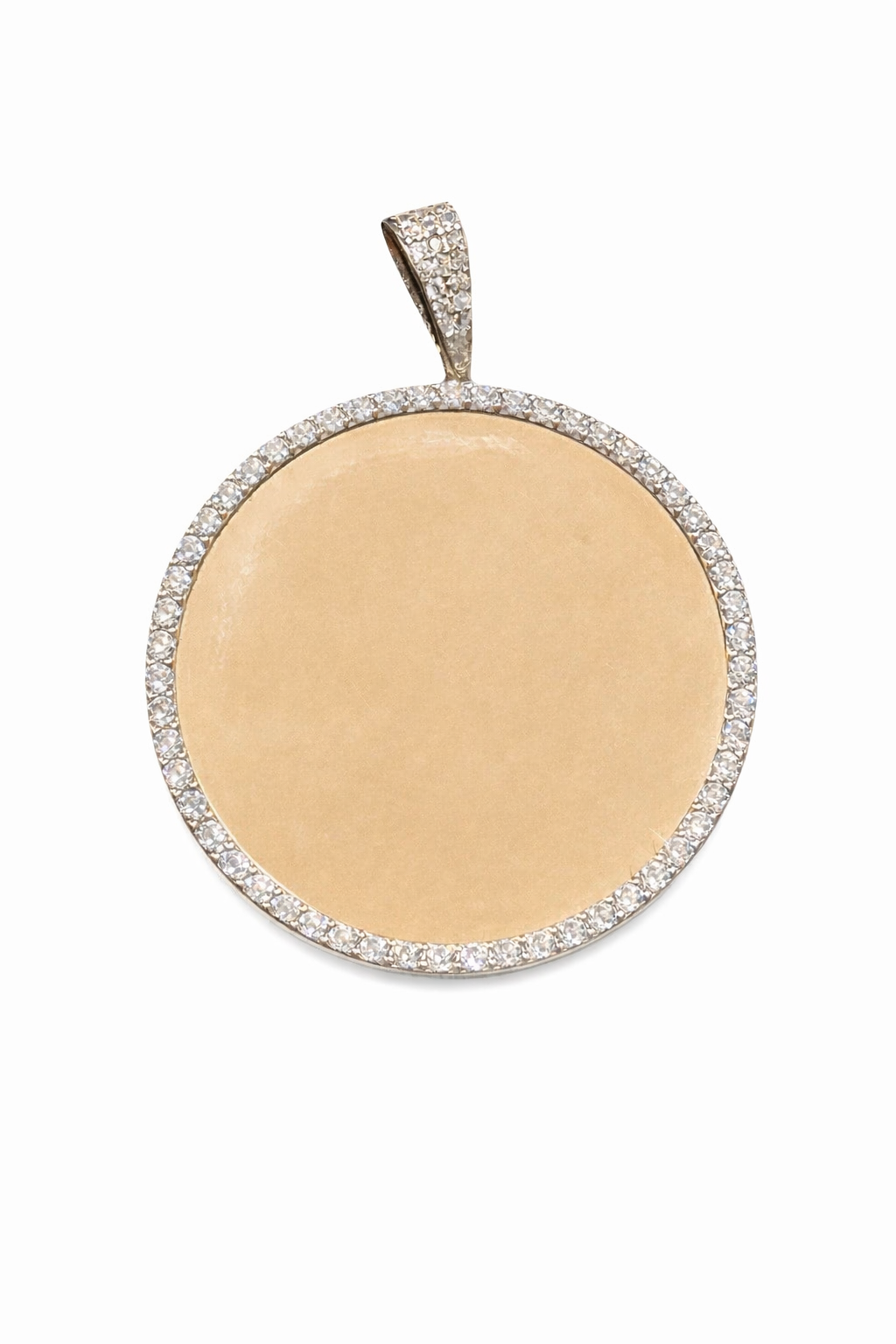 Personalized 35.9 mm round large charms made of real 10k gold