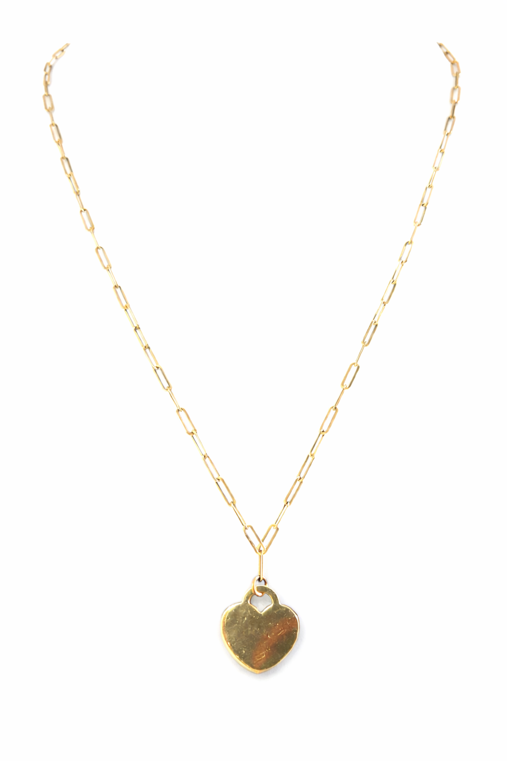 Beautiful real 10k gold chain with heart charm size 18