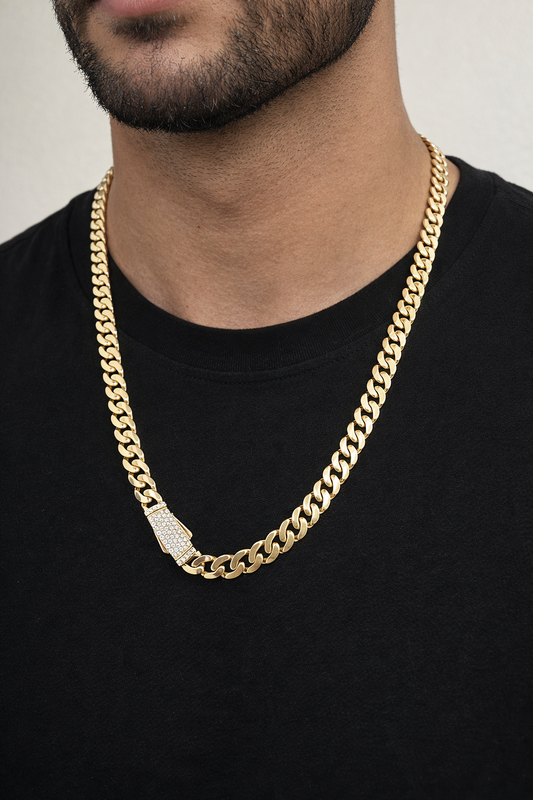 Beautiful gold chain 10k real size 22 6.8 mm wide