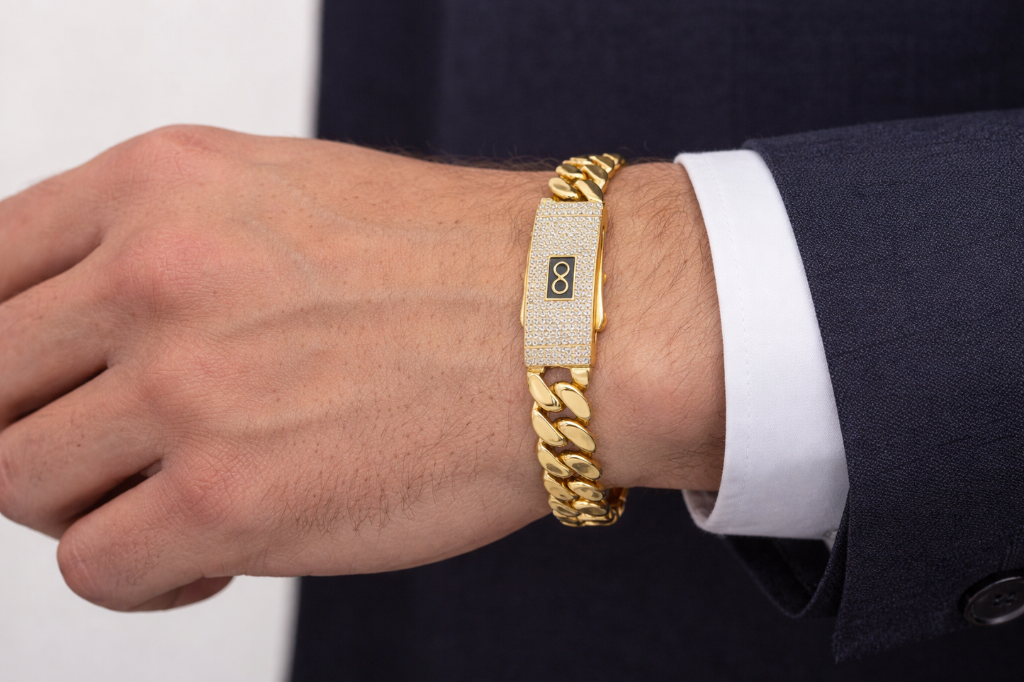 Handle for men size 8 10k real gold 11 mm wide